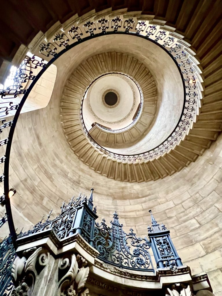 spiral staircase in St. Paul's Cathedral from a Harry Potter movie