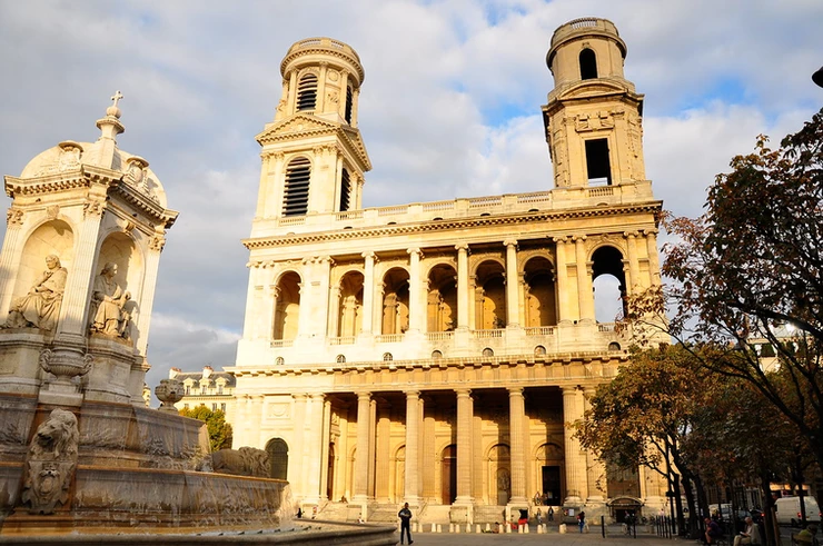 Saint Sulpice, with its mismatched towers -- a must see church in Paris