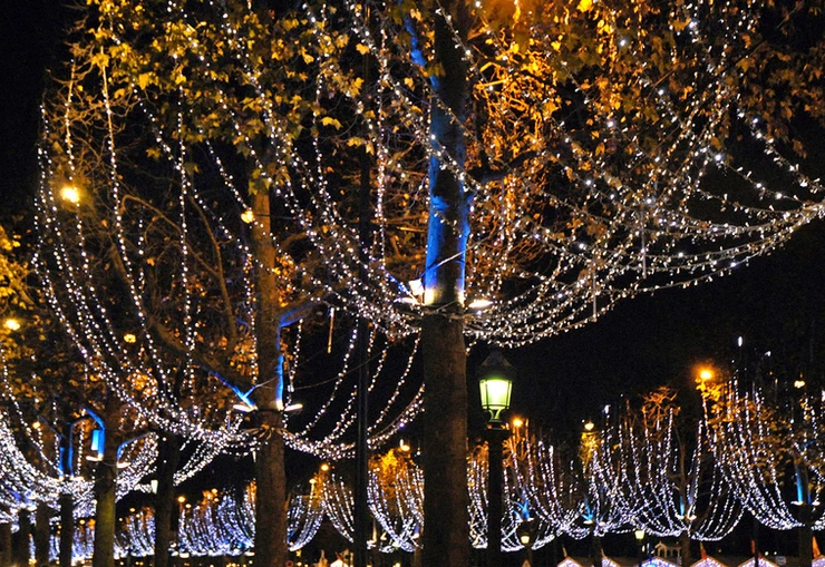 Christmas lights on the Champs-Elysées in Paris