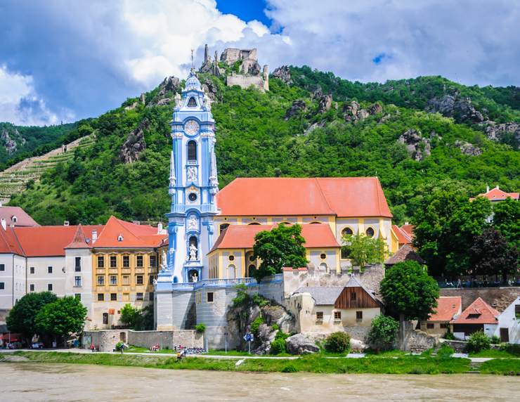 the beautiful little village of Durnstein on the Danube River in Austria's gorgeous Wachau Valley