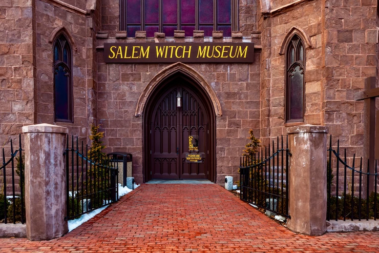 the Salem Witch Museum, housed in an old Gothic style church