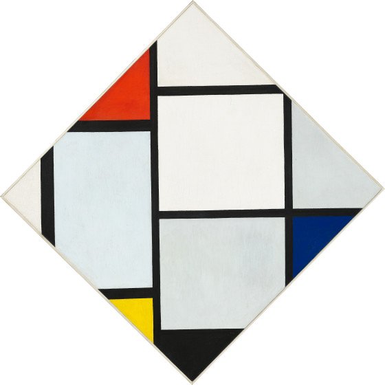 Mondrian, Tableau No. IV, Lozenge Composition with Red, Gray, Blue, Yellow and Black, 1924-25