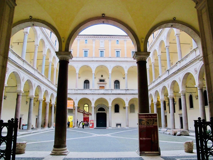 courtyard with a beautiful double loggia in the Palazzo della Cancellaria