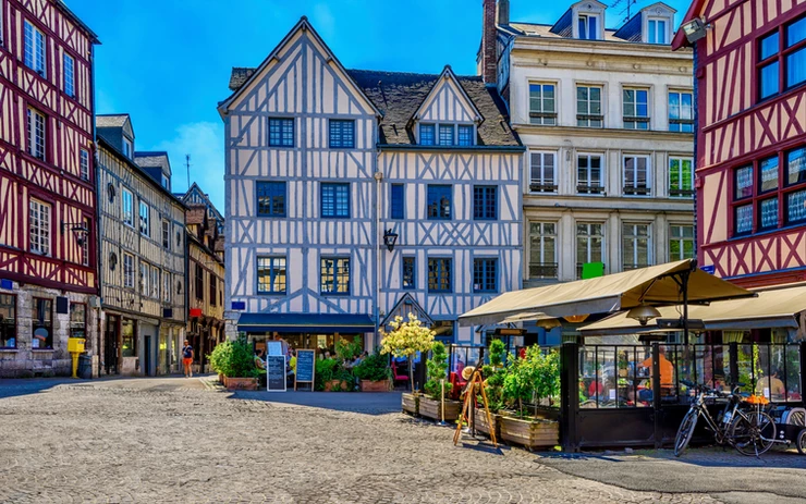 beautiful half timbered architecture in Rouen
