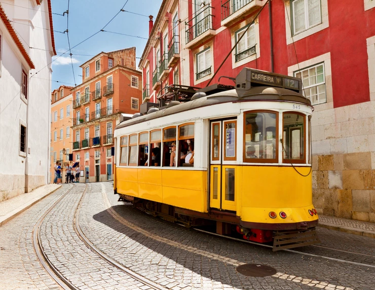 tram in Lisbon Portugal