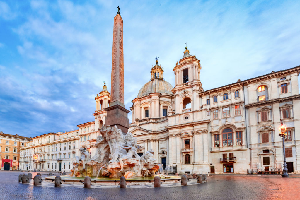 Fountain of the Four Rivers in the famous Piazza Navona