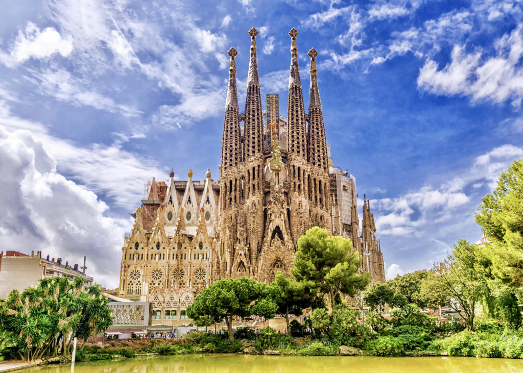 the Gaudi-designed Sagrada Familia in Barcelona, a must visit site for your Spain bucket list