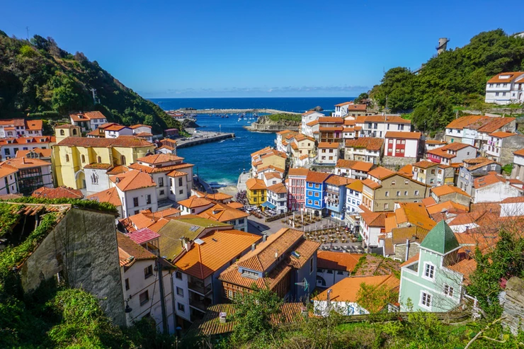 the fishing village of Cudillero in northern Spain