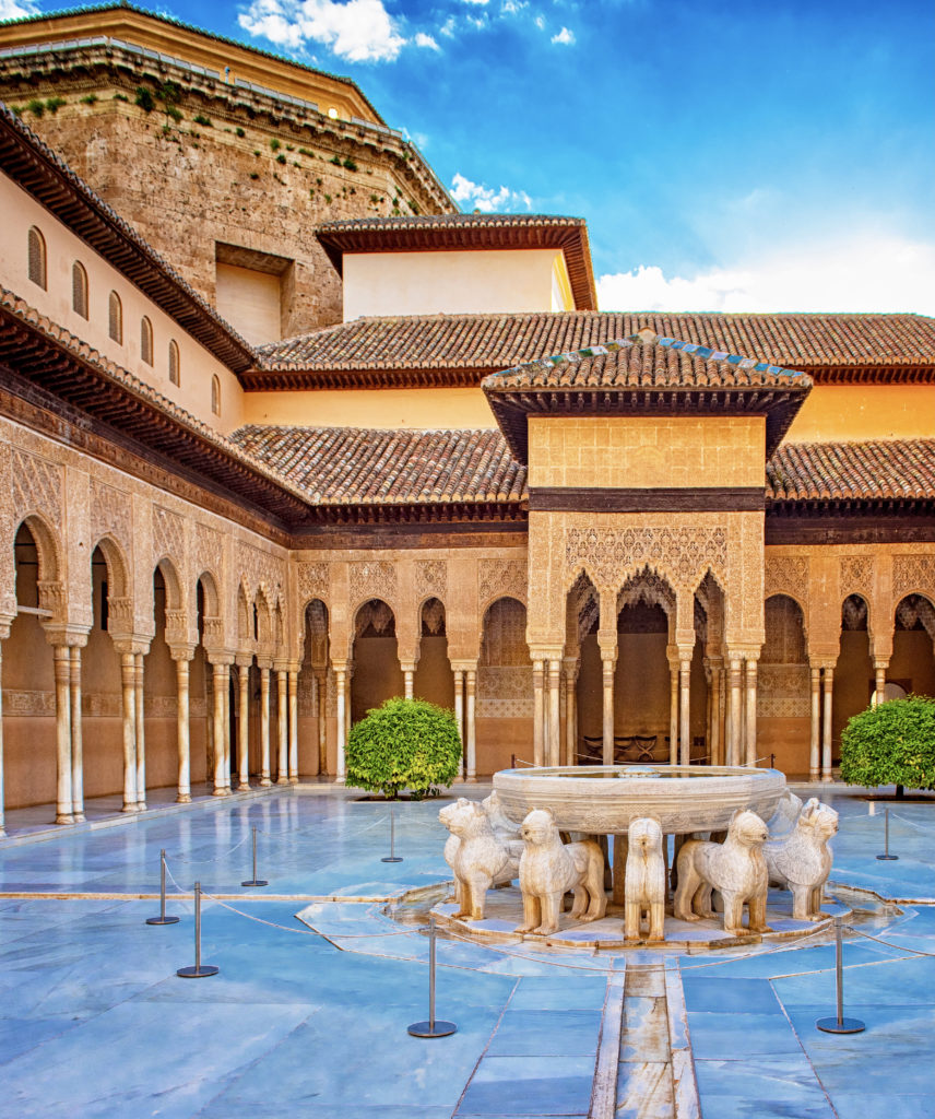Courtyard of the Lions in the Alhambra's Nasrid Palace
