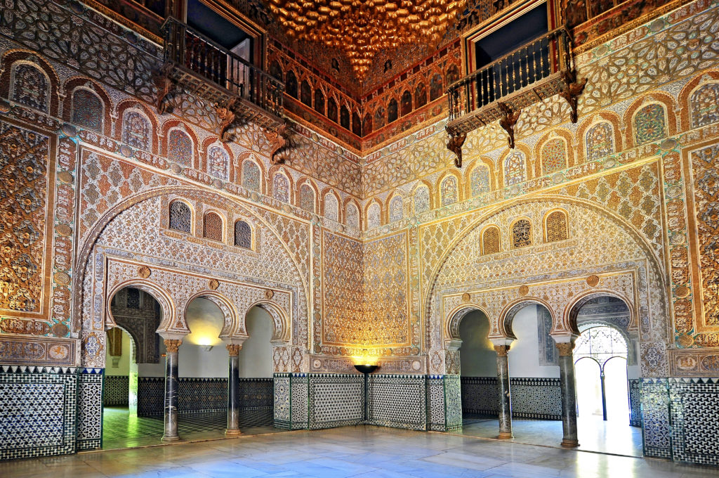 the ornate Hall of Ambassadors in the Royal Alcazar 