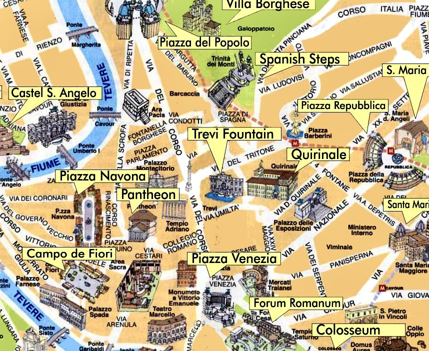 Rome Sightseeing Map 2 