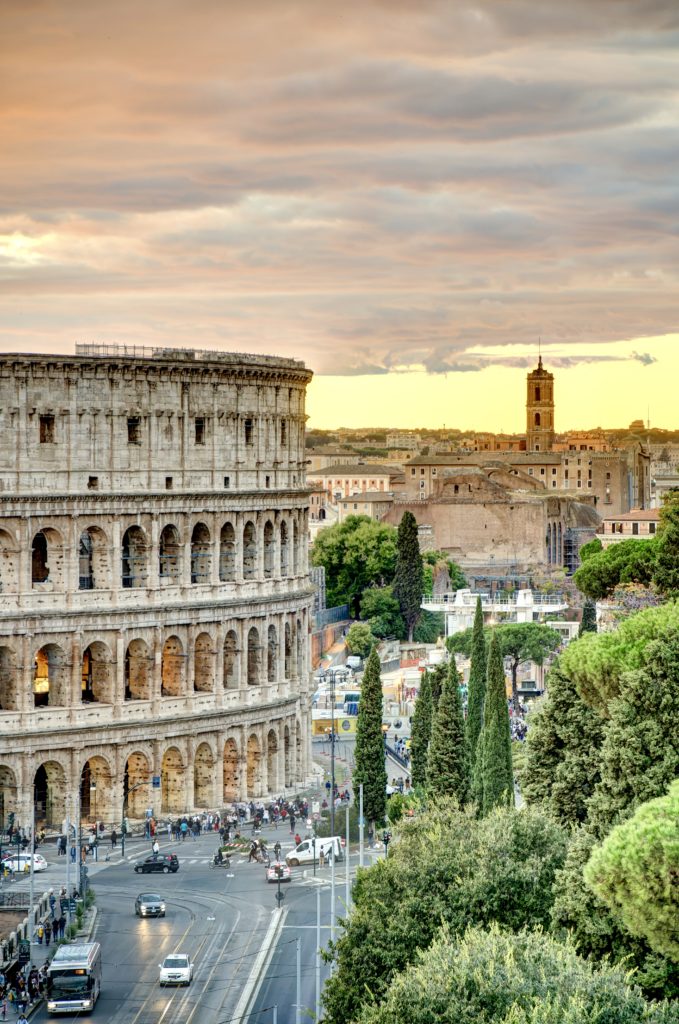 the ancient Colosseum in Rome