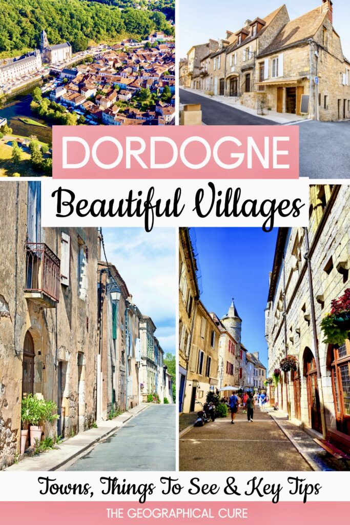 Pinterest pin for beautiful villages in the Dordogne