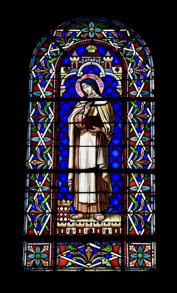 stained glass in the Eglise Notre Dame