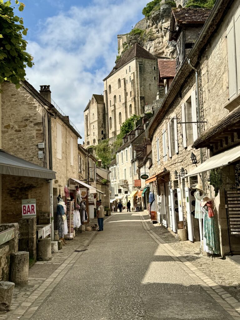 single road through the medieval village